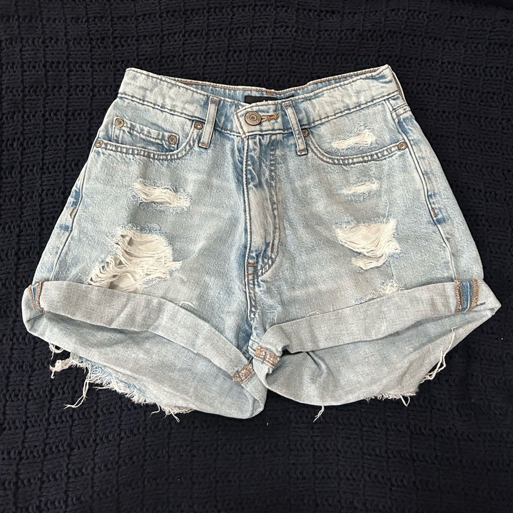 Aeropostale Light Blue Distressed Jean Shorts